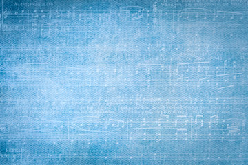 Musical Notation Pattern on the Blue Background