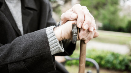 Old man sitting in the park