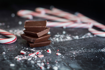 milk chocolate and peppermint candy for christmas baking