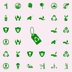 rework tag green icon. greenpeace icons universal set for web and mobile