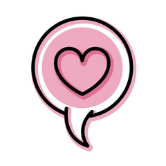 speech bubble with heart isolated icon