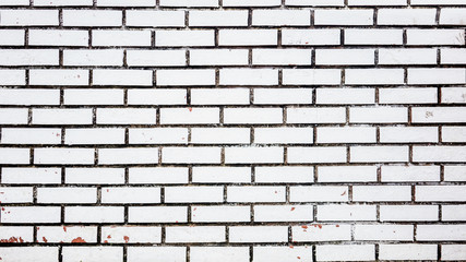Old white brick wall background texture