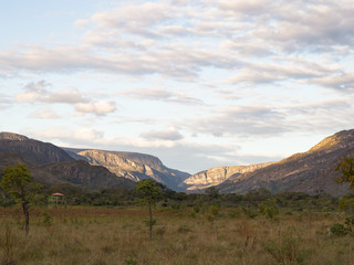 Obraz premium landscape with mountains and blue sky