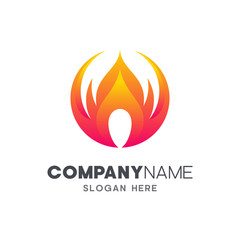 circle fire logo design