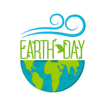 Isolated earth day label. Vector illustration design