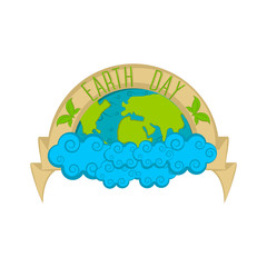 Isolated earth day label. Vector illustration design