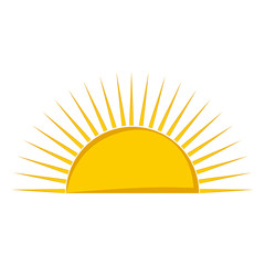 Isolated half sun icon. Vector illustration design