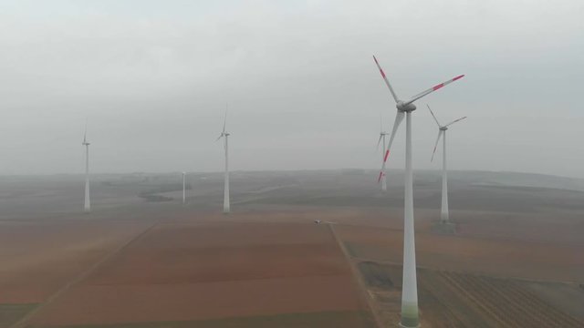 Landscape with wind turbines
