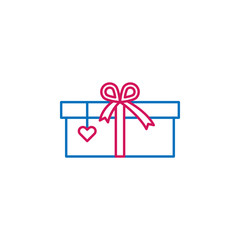 heart, gift, box icon. Element of romance for mobile concept and web apps illustration. Thin color line icon for website design and development, app development