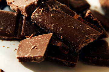 Chocolate background / Chocolate is a usually sweet, brown food preparation of roasted and ground cacao seeds