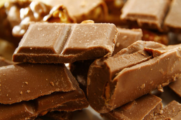 Chocolate background /Chocolate is a usually sweet, brown food preparation of roasted and ground cacao seeds