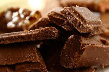 Chocolate background /Chocolate is a usually sweet, brown food preparation of roasted and ground cacao seeds