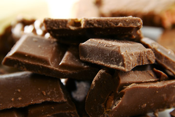 Chocolate background /Chocolate is a usually sweet, brown food preparation of roasted and ground cacao seeds