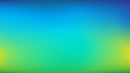 Blue to Lime Green Blurred Vector Background. Navy Blue, Turquoise, Yellow, Green Gradient Mesh. Trendy Out-of-focus Effect. Dramatic Saturated Colors. HD format Proportions. Horizontal Layout. - 243593502