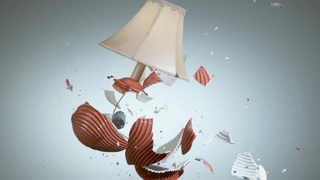 Ceramic lamp shattering in super slow motion
