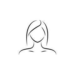 female, care, face hand drawn icon