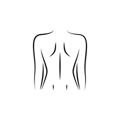 figure, female, column, spinal hand drawn icon