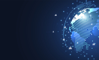 Global network connection. World map point and line composition concept of global business. Vector Illustration