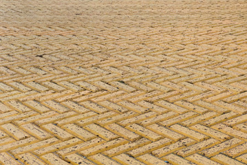 Yellow Brick Pavement Background
