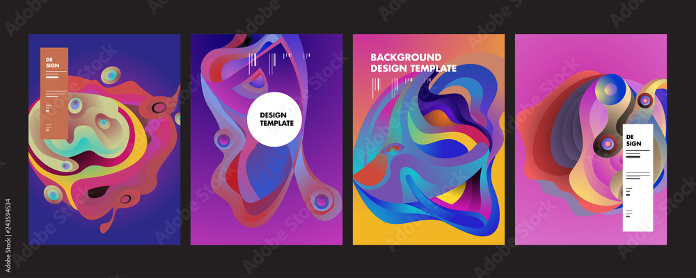 Fototapete printset of modern abstract vector poster background . gradient geometric shapes of different colors