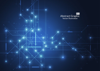 Abstract background with technology circuit board texture. Electronic motherboard illustration. Communication and engineering concept. Vector illustration