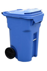 blue recycling container with clipping path