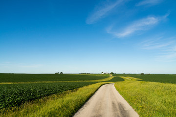 Country road in the rural Midwest.  Bureau County, Illinois, USA