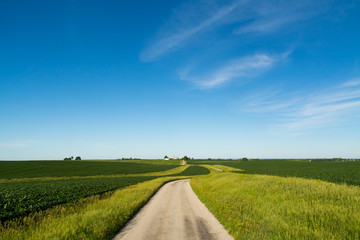 Country road in the rural Midwest.  Bureau County, Illinois, USA