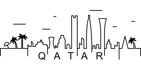 Qatar outline icon. Can be used for web, logo, mobile app, UI, UX