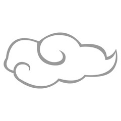 中国風な雲のイラスト　シンプル　漫画風　くも　素材　アイコン