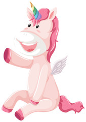 A unicorn character on white background