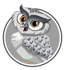 An owl on sticker template