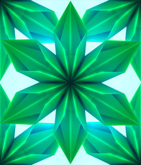 ПечатьGreen seamless paper origami leaves texture. Vector pattern for wrapping paper, fabrics, backgrounds and your creativity.