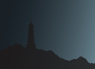 Obraz premium The Eastern Pagoda At Night