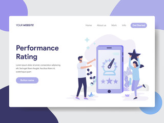 Landing page template of Performance Rating Illustration Concept. Modern flat design concept of web page design for website and mobile website.Vector illustration