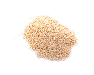 A sesame seeds on a white background