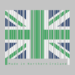 Barcode set the color of Northern Ireland flag, green union flag.