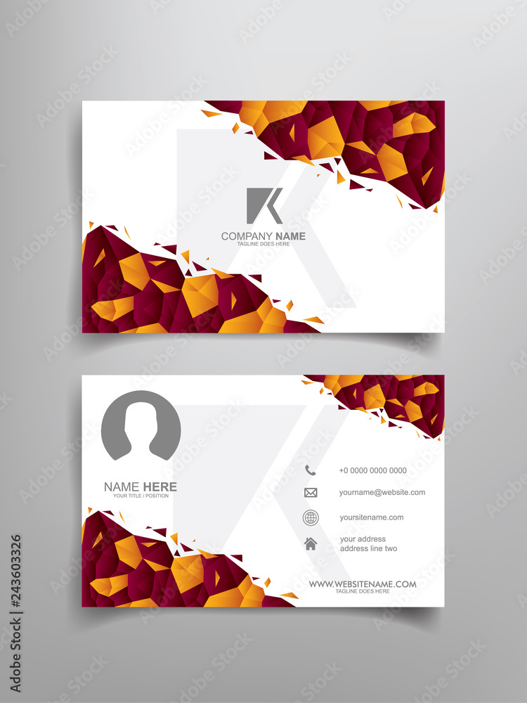 Wall mural business card template design with abstract framing