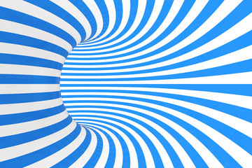 Swirl optical 3D illusion raster illustration. Contrast spiral stripes. Geometric winter torus image with lines, loops.