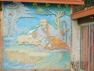Antique painting Buddha temple
