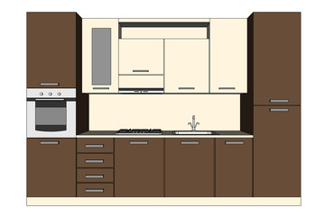 Vector furniture for the kitchen