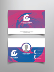 business card template design with abstract framing