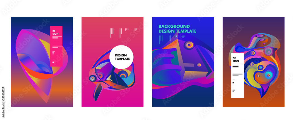 Fototapete abstract_shape_curset of modern abstract vector poster background . gradient geometric shapes of dif