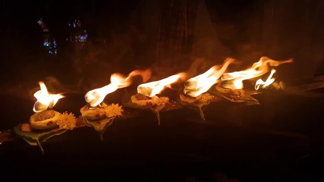 4th december 2018,annavaram andhrapradesh india people deepam  fire religion early morning