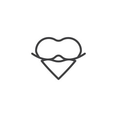 Abstract heart line icon. linear style sign for mobile concept and web design. Heart shape outline vector icon. Symbol, logo illustration. Pixel perfect vector graphics