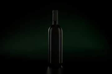 bottle of wine and glass