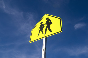 The school zone sign.