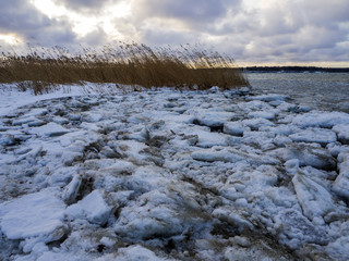 Beach in the Snow and ice