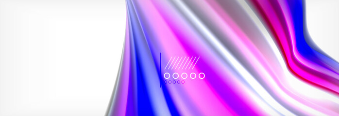 Abstract wave lines liquid fluid rainbow style color stripes background. Artistic illustration for presentation, app wallpaper, banner or poster