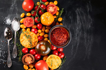 Tomato sauce with ingredients